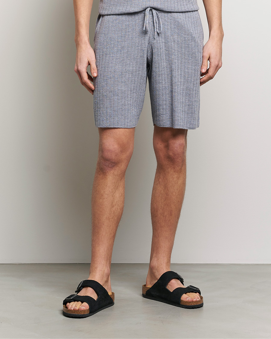 Herr | Shorts | Stenströms | Merino/Lyocell Ribbed Shorts Grey