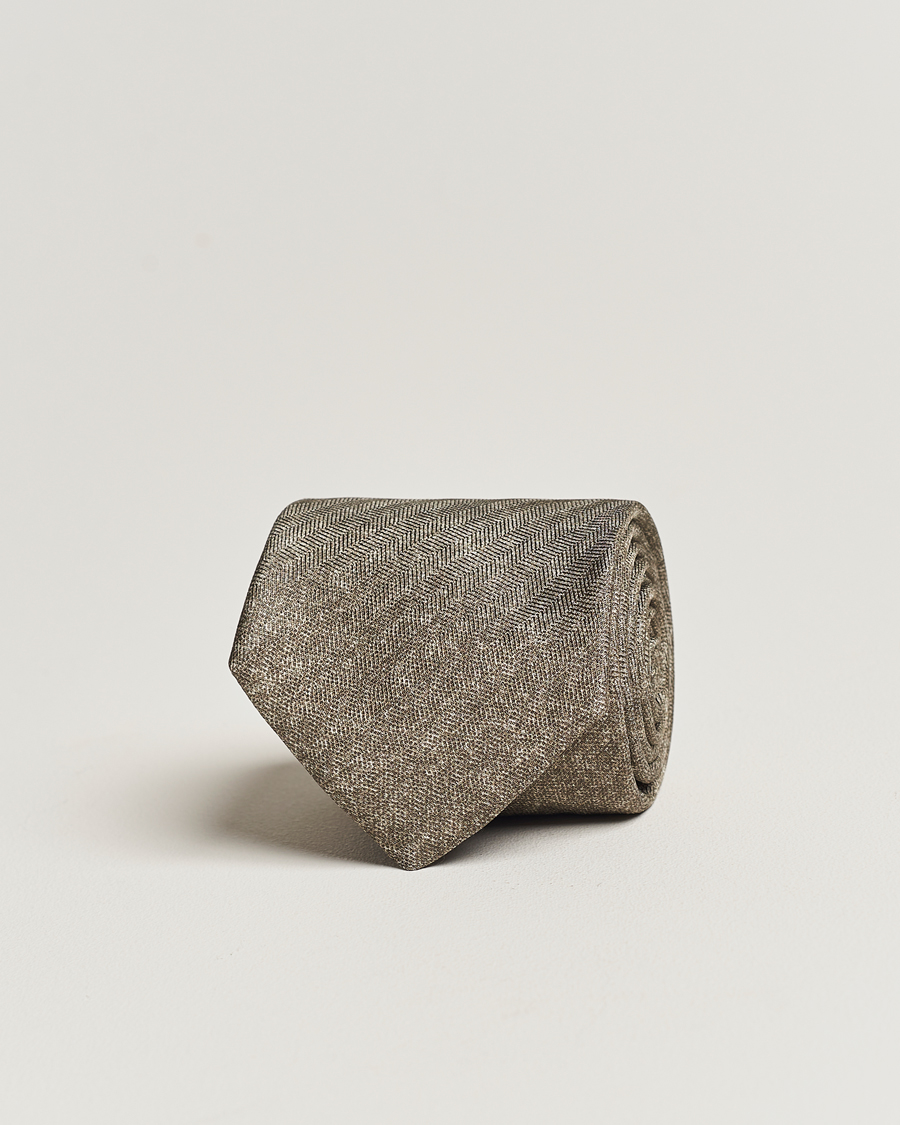 Herr | Stenströms Silk/Linen Tie Light Brown | Stenströms | Silk/Linen Tie Light Brown