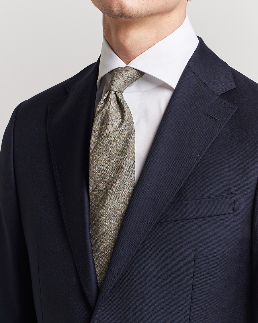 Herr | Stenströms Silk/Linen Tie Light Brown | Stenströms | Silk/Linen Tie Light Brown