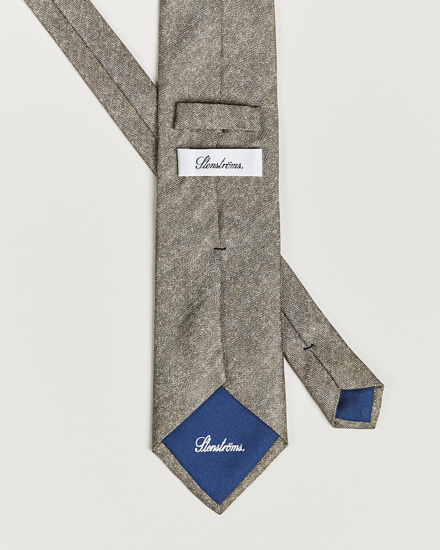 Herr | Stenströms Silk/Linen Tie Light Brown | Stenströms | Silk/Linen Tie Light Brown