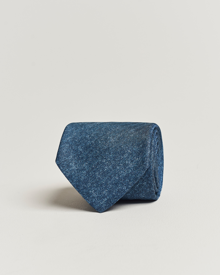 Herr | Stenströms Silk/Linen Tie Navy | Stenströms | Silk/Linen Tie Navy