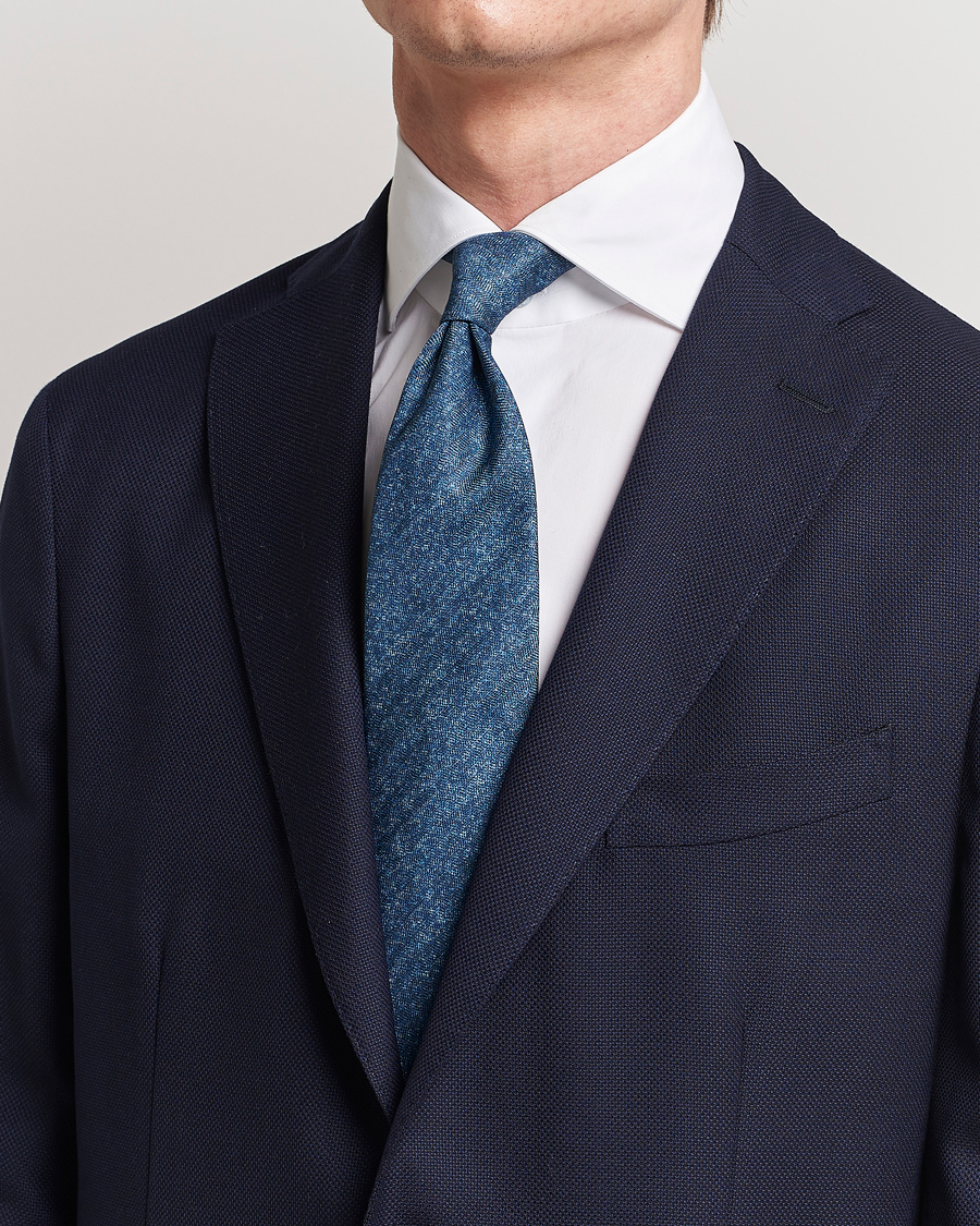 Herr | Stenströms Silk/Linen Tie Navy | Stenströms | Silk/Linen Tie Navy