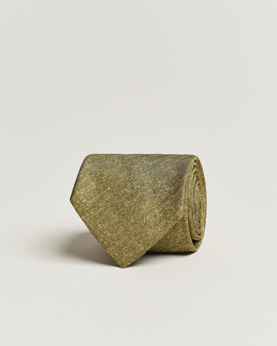 Herr | Stenströms Silk/Linen Tie Green | Stenströms | Silk/Linen Tie Green