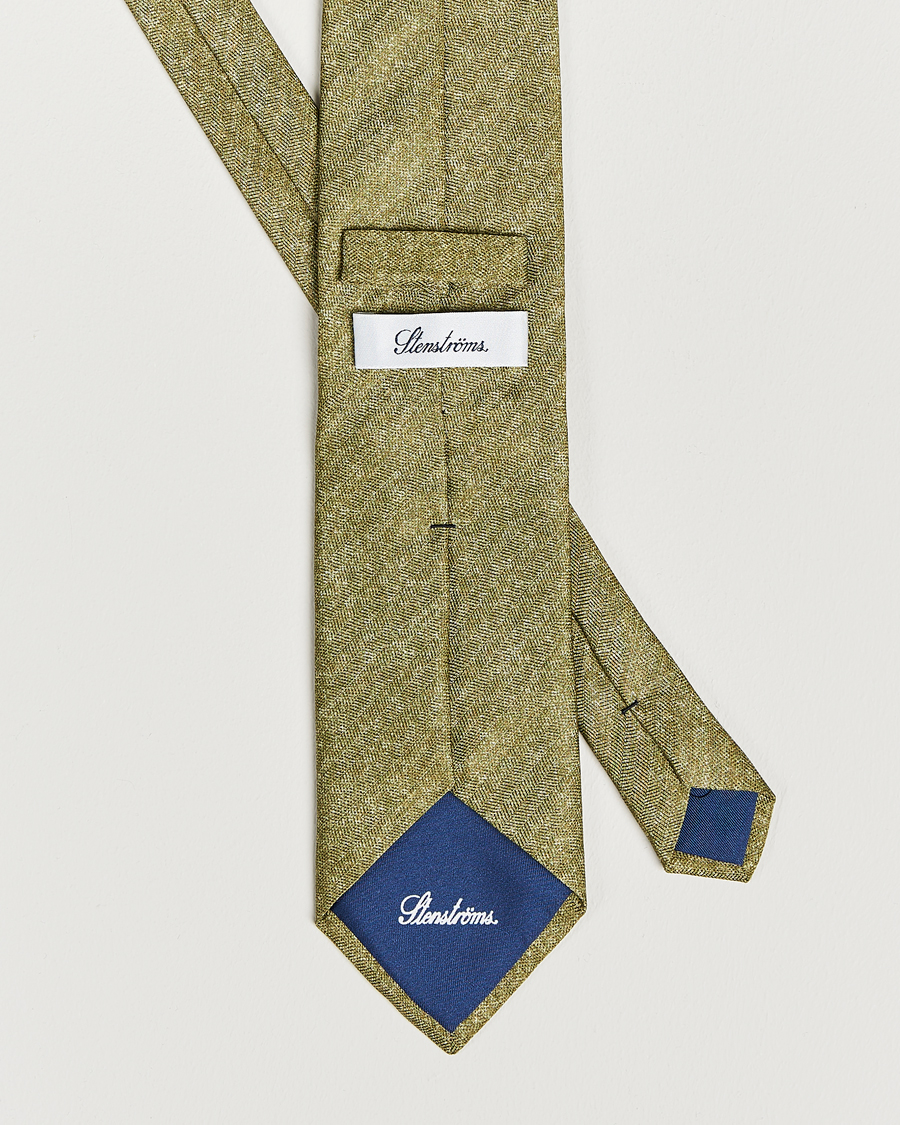 Herr | Stenströms Silk/Linen Tie Green | Stenströms | Silk/Linen Tie Green