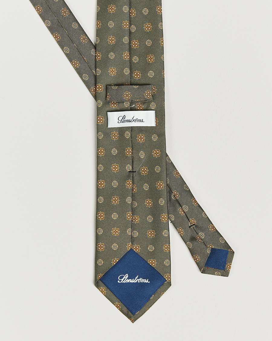 Herr | Stenströms Printed Silk Tie Grey | Stenströms | Printed Silk Tie Grey