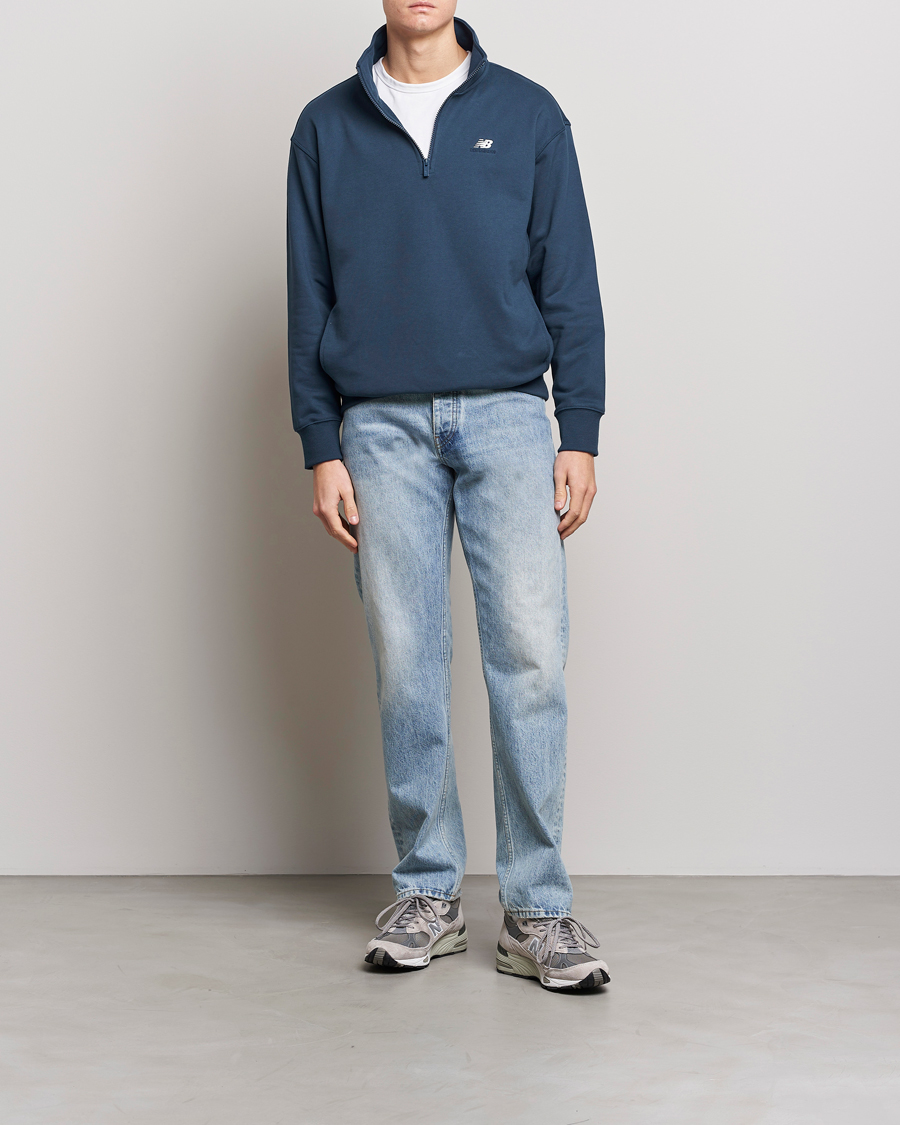 Herr | Tröjor | New Balance | Athletics 90s 1/4 Zip Sweater Navy