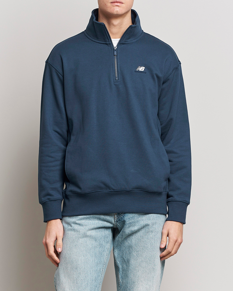 Herr | Tröjor | New Balance | Athletics 90s 1/4 Zip Sweater Navy