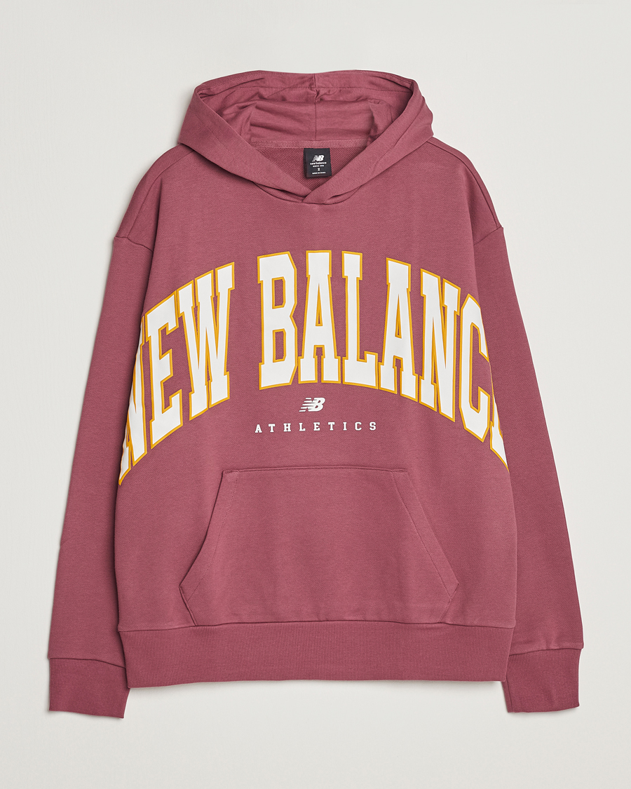 Herr | Tröjor | New Balance | Athletics Warped Hoodie Washed Burgundy