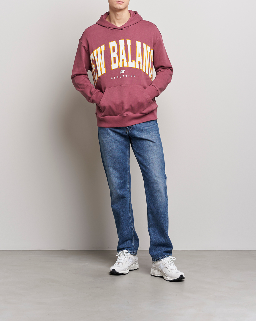 Herr | Tröjor | New Balance | Athletics Warped Hoodie Washed Burgundy