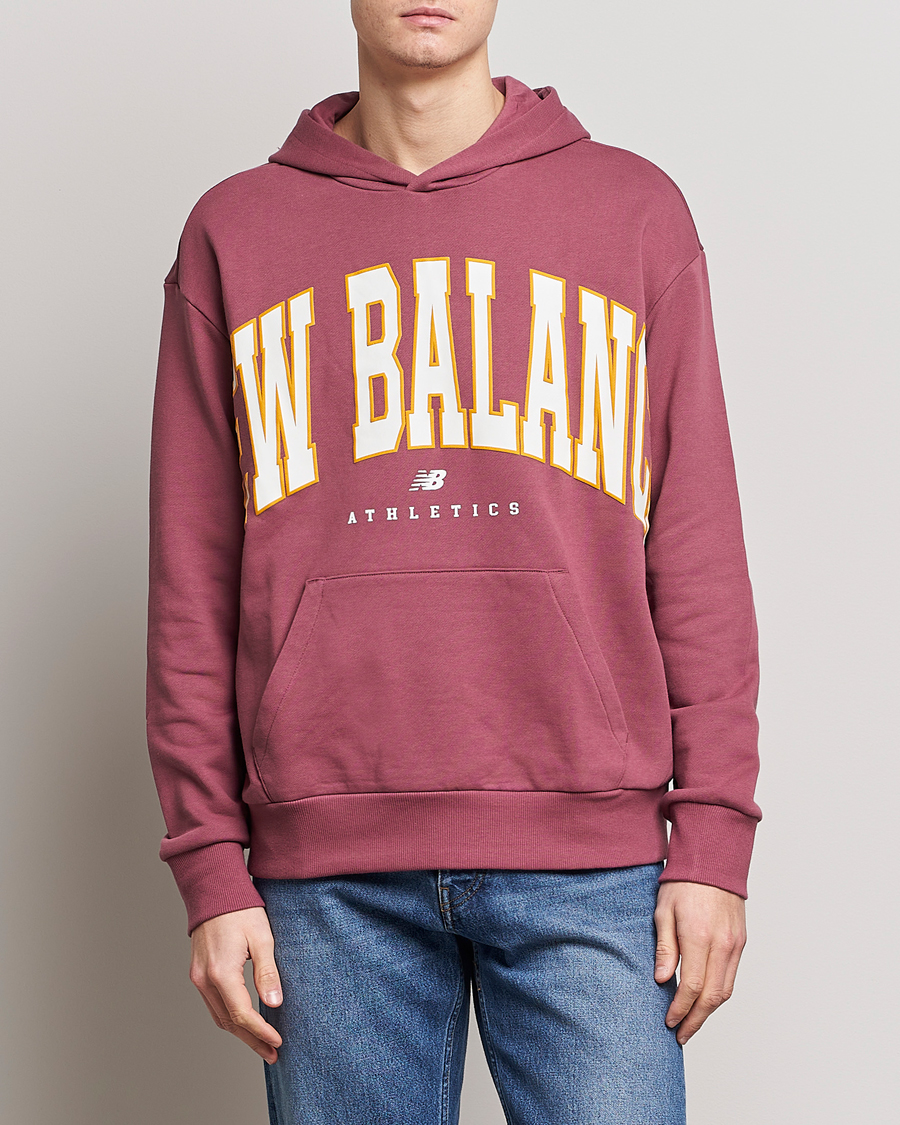 Herr | Tröjor | New Balance | Athletics Warped Hoodie Washed Burgundy