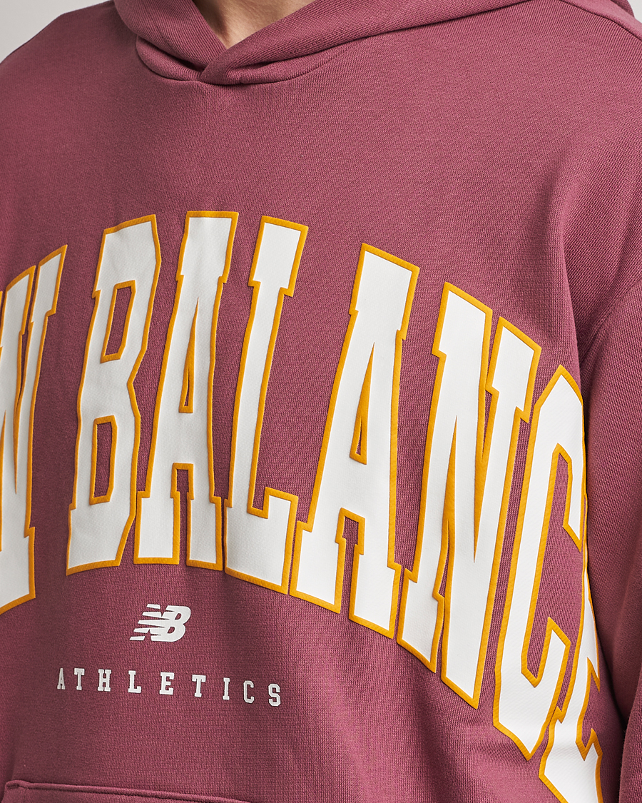 Herr | Tröjor | New Balance | Athletics Warped Hoodie Washed Burgundy