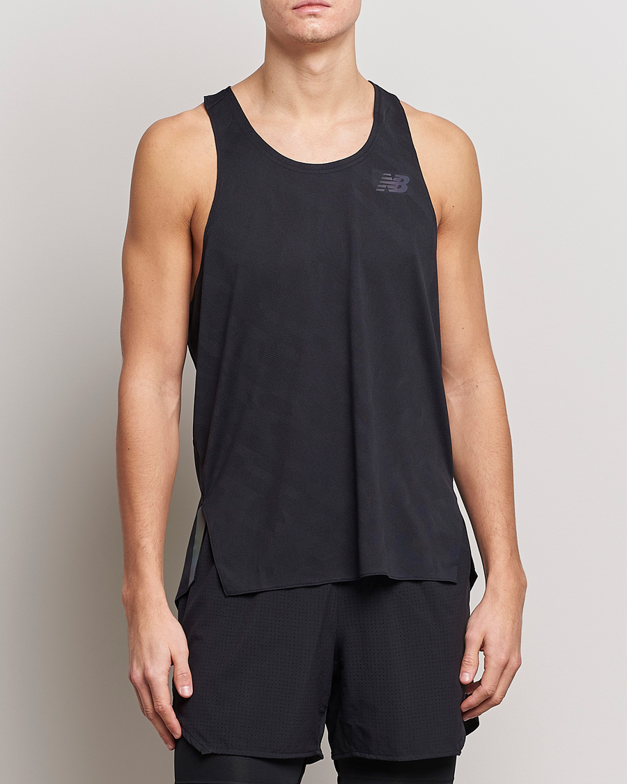 Herr | Svarta t-shirts | New Balance Running | Q Speed Jacquard Singlet Black
