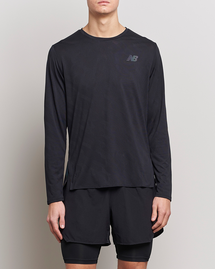 Herr | Långärmade t-shirts | New Balance Running | Q Speed Jacquard Long Sleeve T-Shirt Black