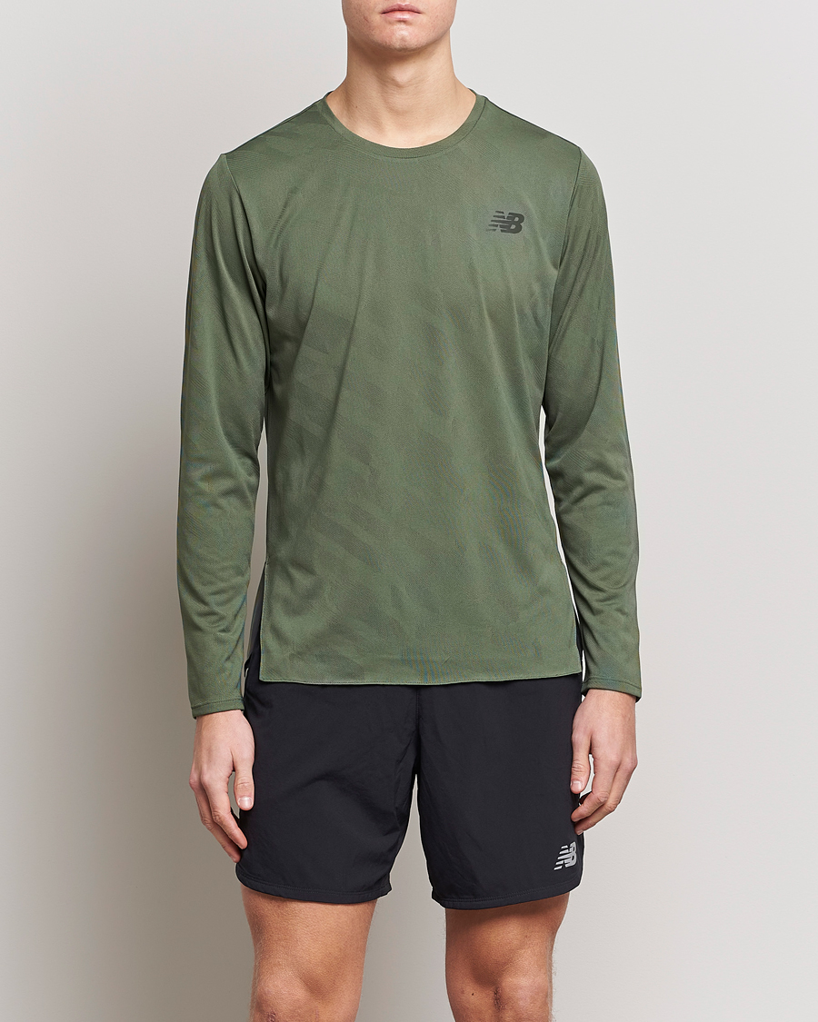 Herr | Running | New Balance Running | Q Speed Jacquard Long Sleeve T-Shirt Olive
