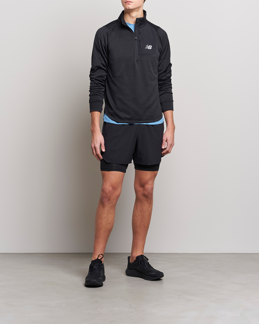 Herr | Tröjor | New Balance Running | NB Heat Grid Half Zip Black