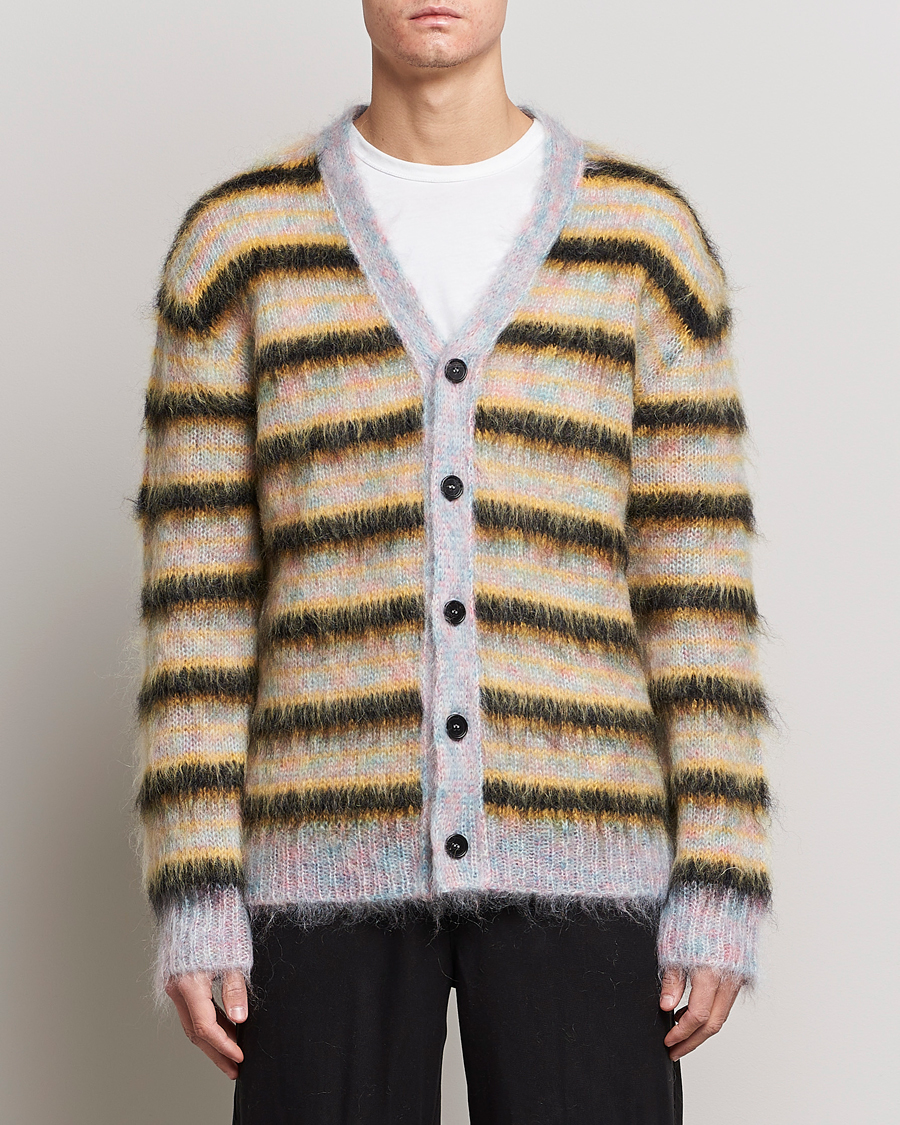 Herr | Tröjor | Marni | Striped Mohair Cardigan Multicolor