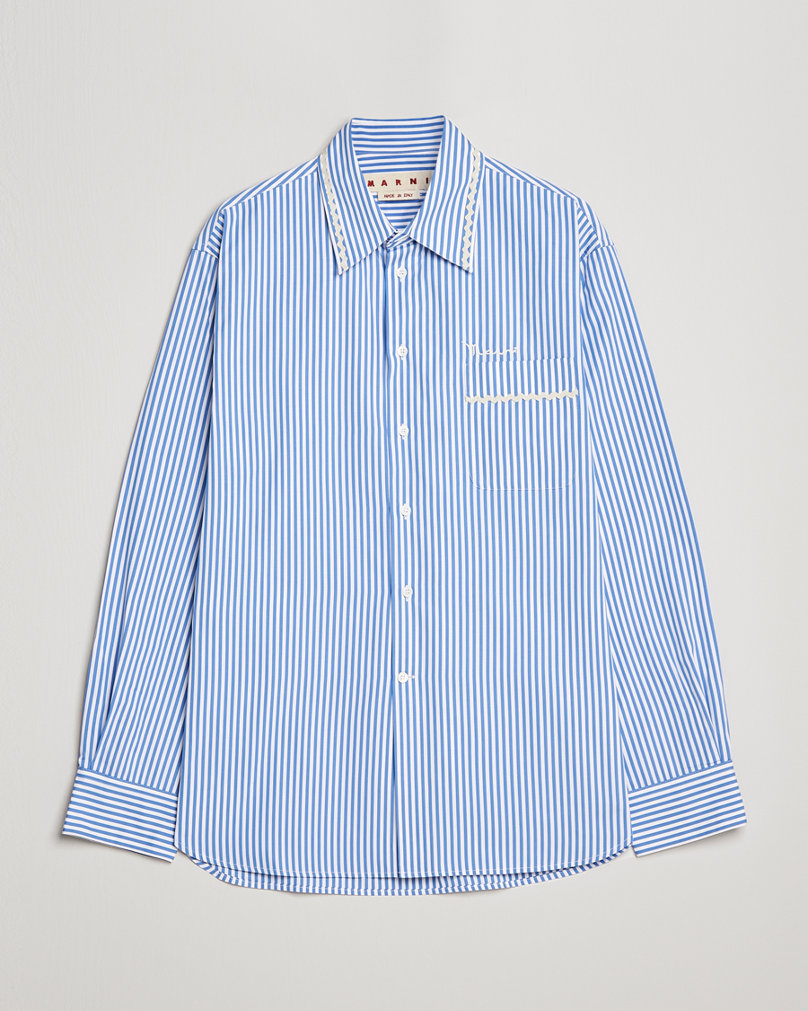 Herr | Skjortor | Marni | Striped Pocket Shirt Iris Blue