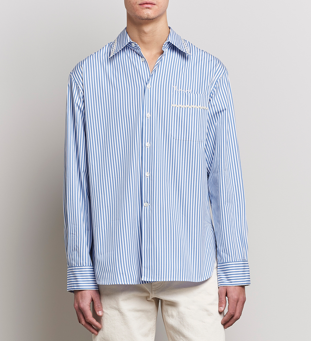 Herr | Marni | Marni | Striped Pocket Shirt Iris Blue