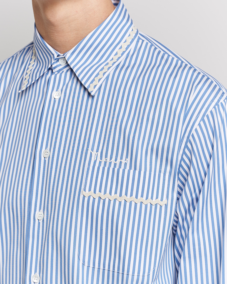 Herr | Skjortor | Marni | Striped Pocket Shirt Iris Blue