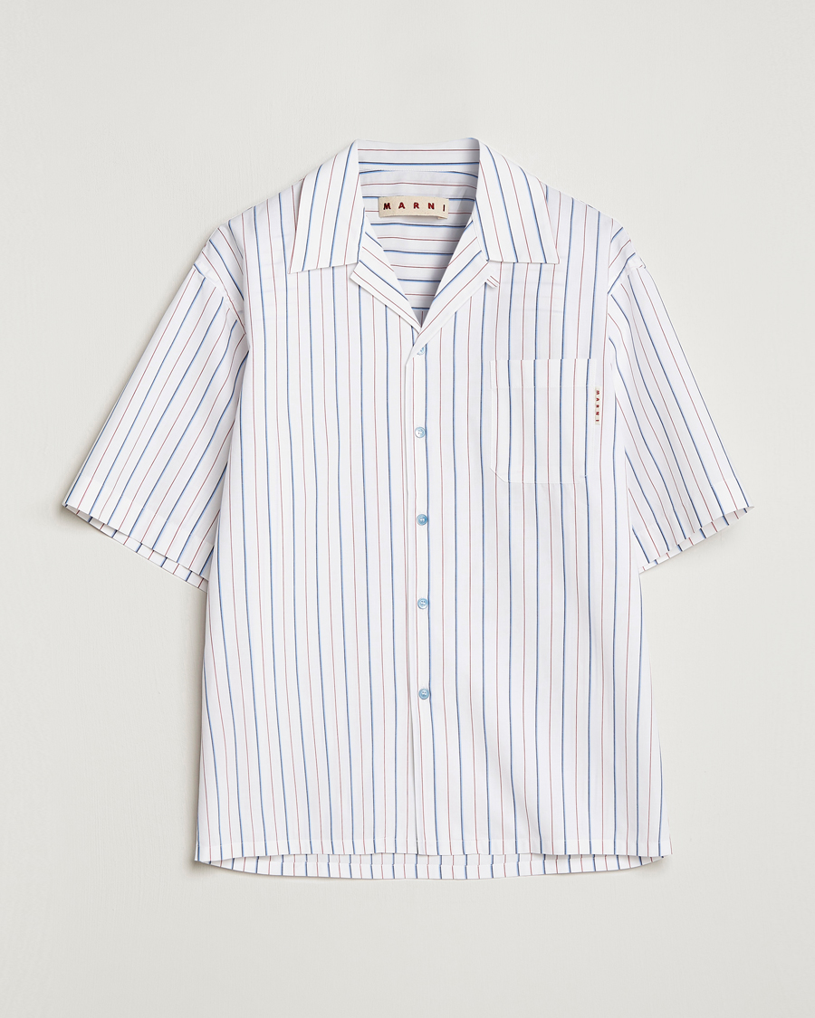 Herr | Skjortor | Marni | Striped Bowling Shirt Lily White