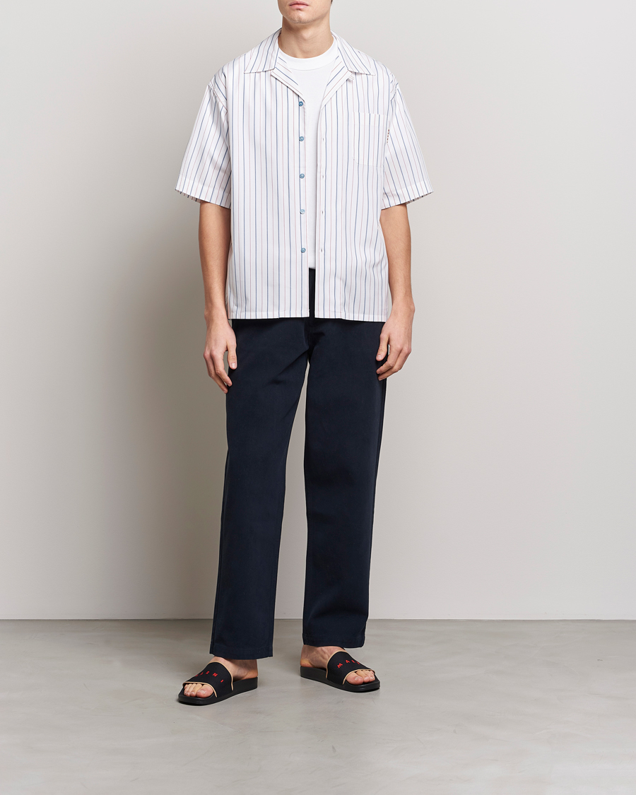 Herr | Skjortor | Marni | Striped Bowling Shirt Lily White