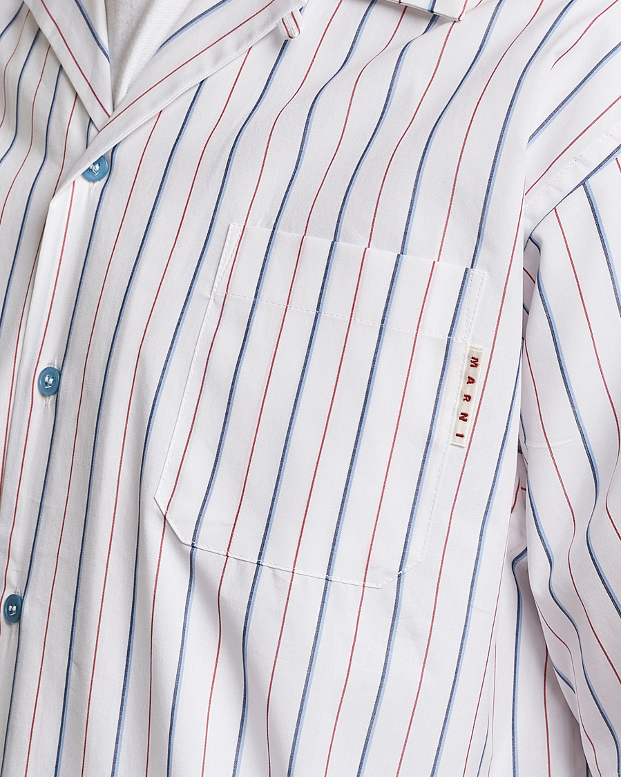 Herr | Skjortor | Marni | Striped Bowling Shirt Lily White