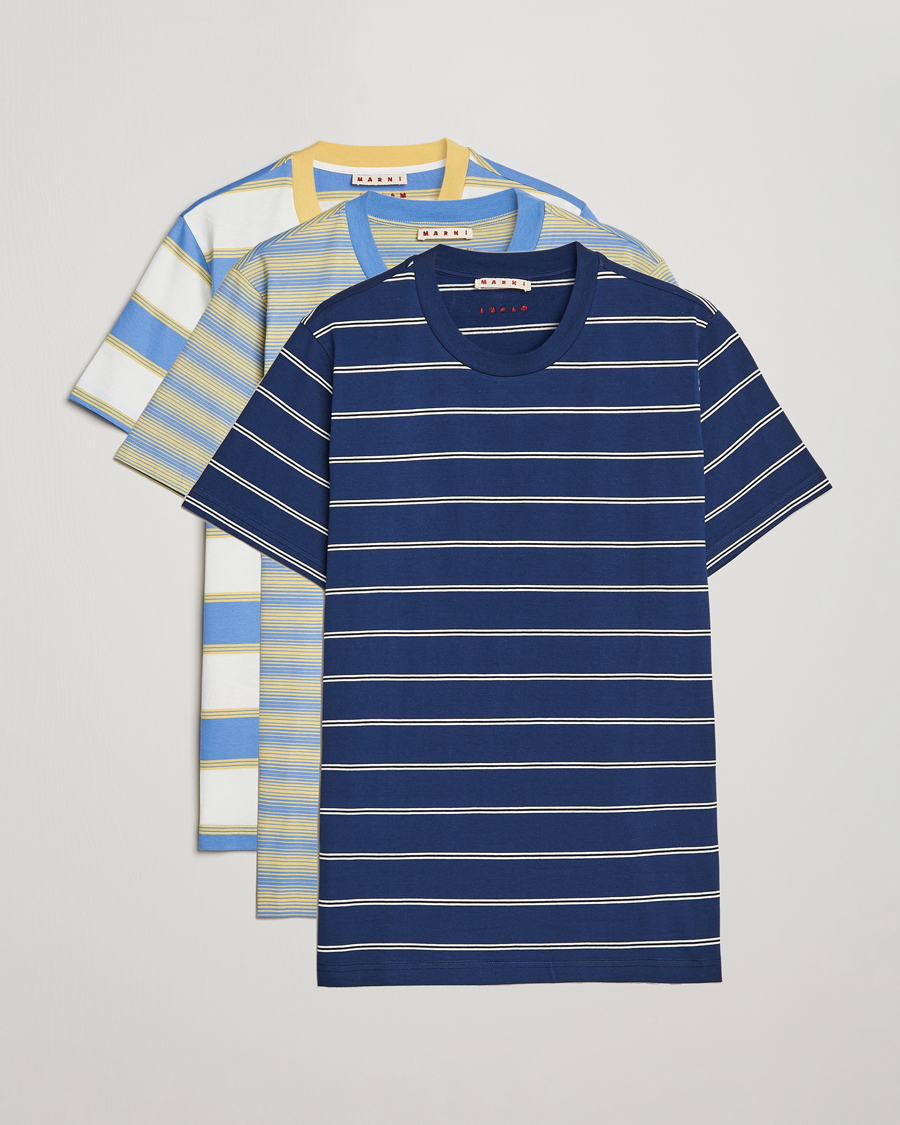 Herr | T-Shirts | Marni | 3-Pack Block Stripe T-Shirt Citrine