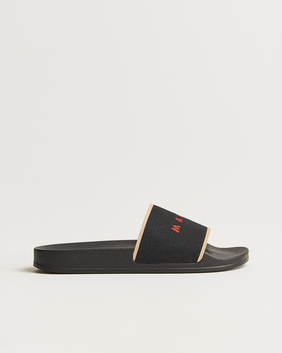 Herr | Marni Rubber Slides Black | Marni | Rubber Slides Black