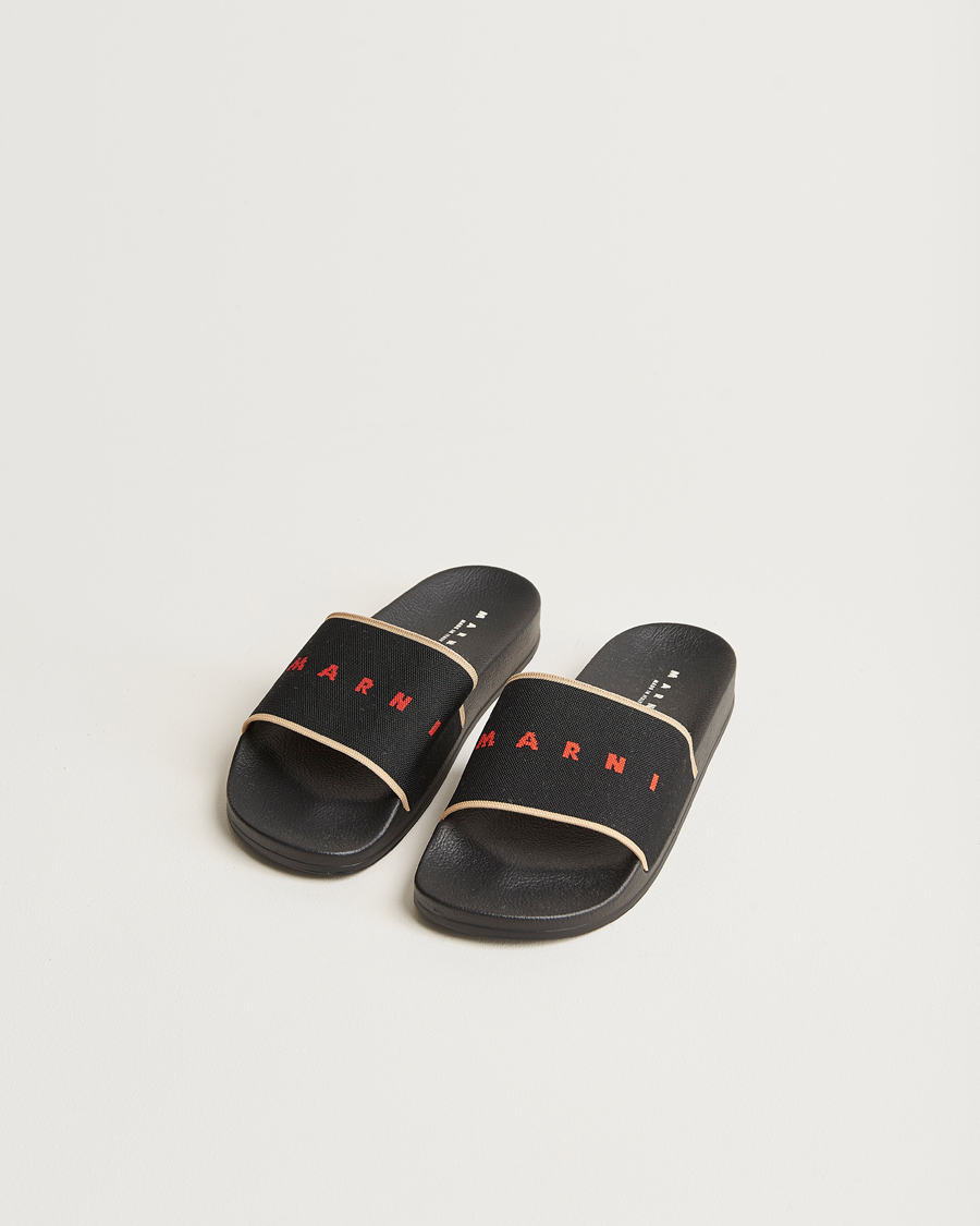 Herr | Marni Rubber Slides Black | Marni | Rubber Slides Black