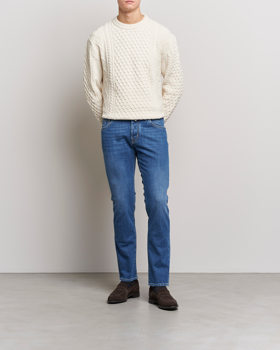 Herr | Jeans | Jacob Cohën | Nick Slim Fit Stretch Jeans Mid Light Blue