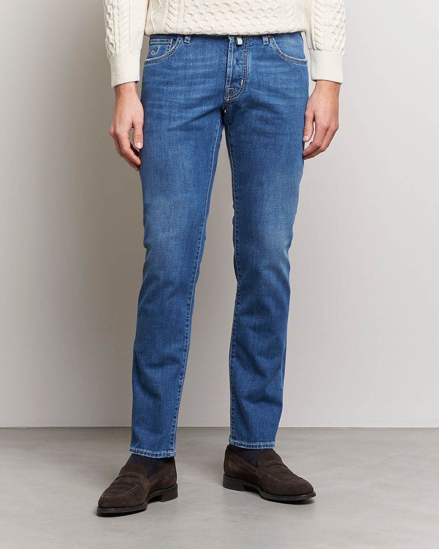 Herr | Jeans | Jacob Cohën | Nick Slim Fit Stretch Jeans Mid Light Blue