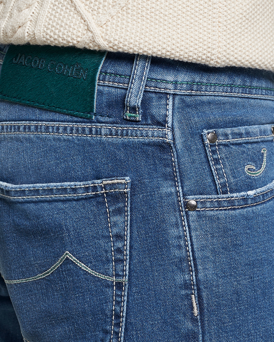 Herr | Jeans | Jacob Cohën | Nick Slim Fit Stretch Jeans Mid Light Blue