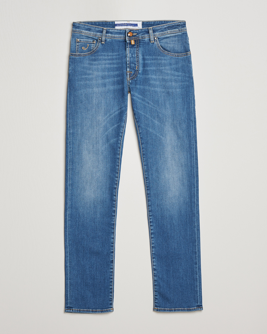 Herr | Jeans | Jacob Cohën | Nick Slim Fit Stretch Jeans Mid Blue