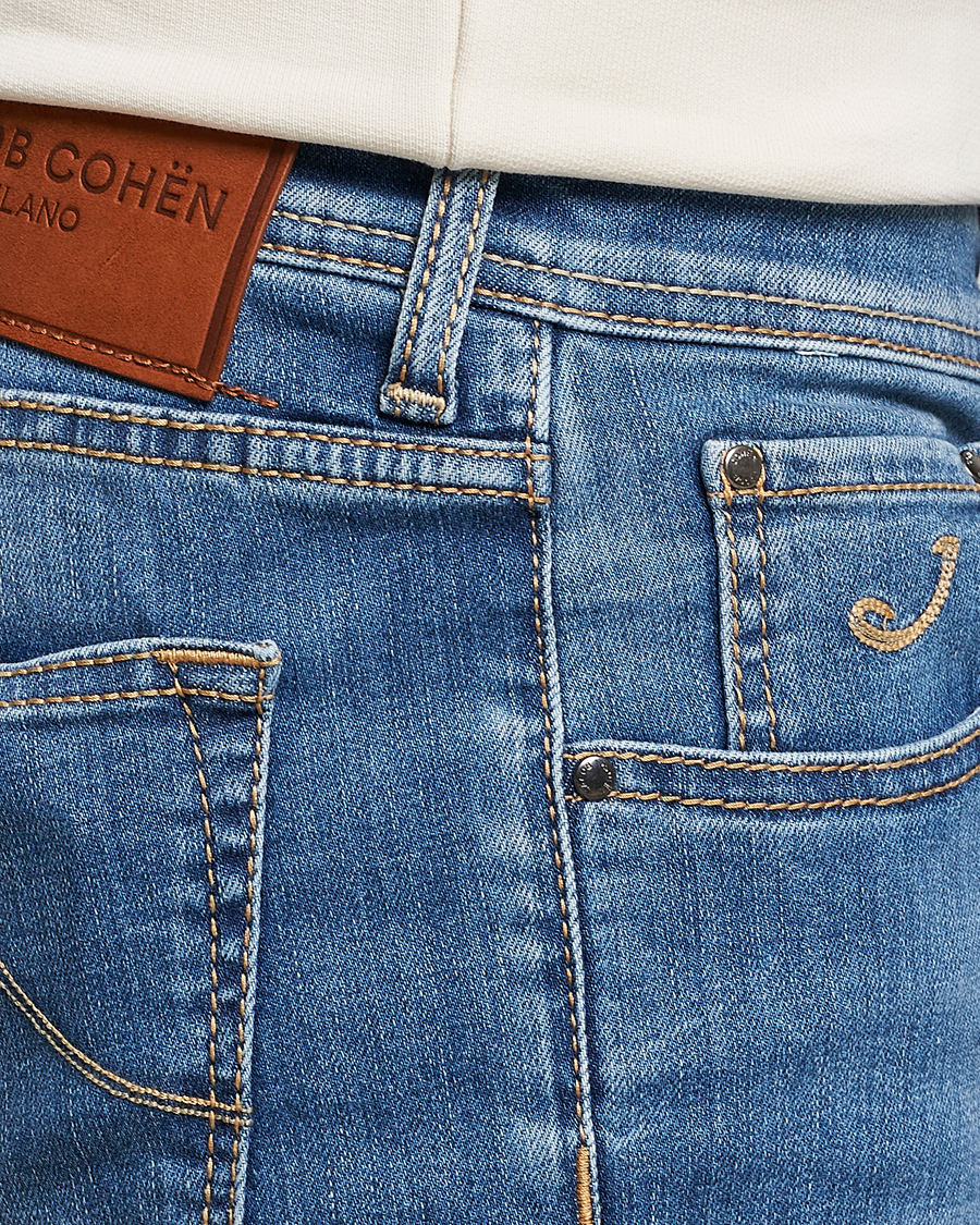 Herr | Jeans | Jacob Cohën | Nick Slim Fit Stretch Jeans Mid Blue