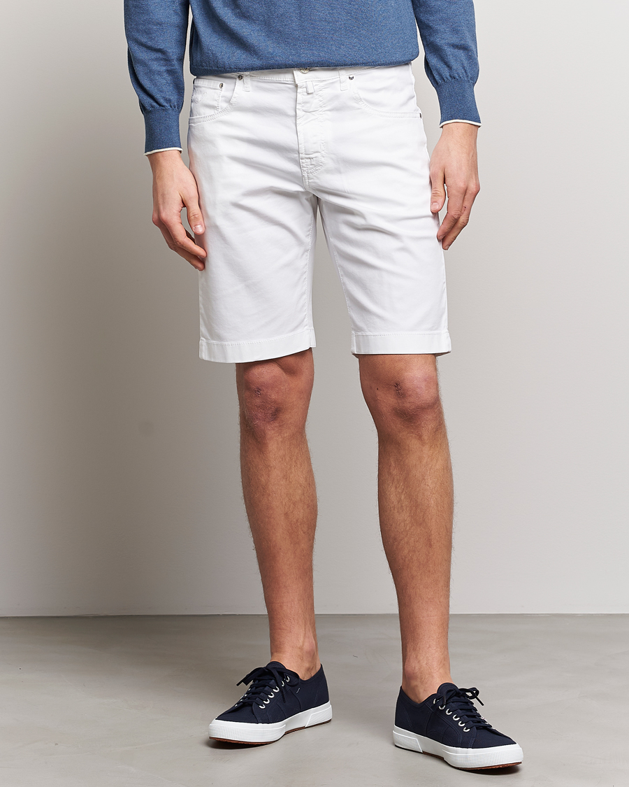 Herr | Summer | Jacob Cohën | Nicolas Cotton Twill Shorts White