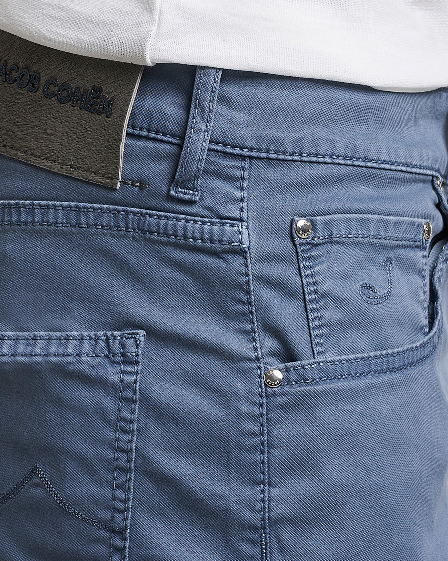 Herr | Shorts | Jacob Cohën | Nicolas Cotton Twill Shorts Blue Grey
