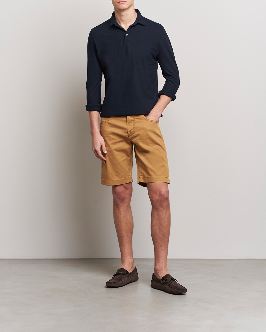 Herr | Shorts | Jacob Cohën | Nicolas Cotton Twill Shorts Beige