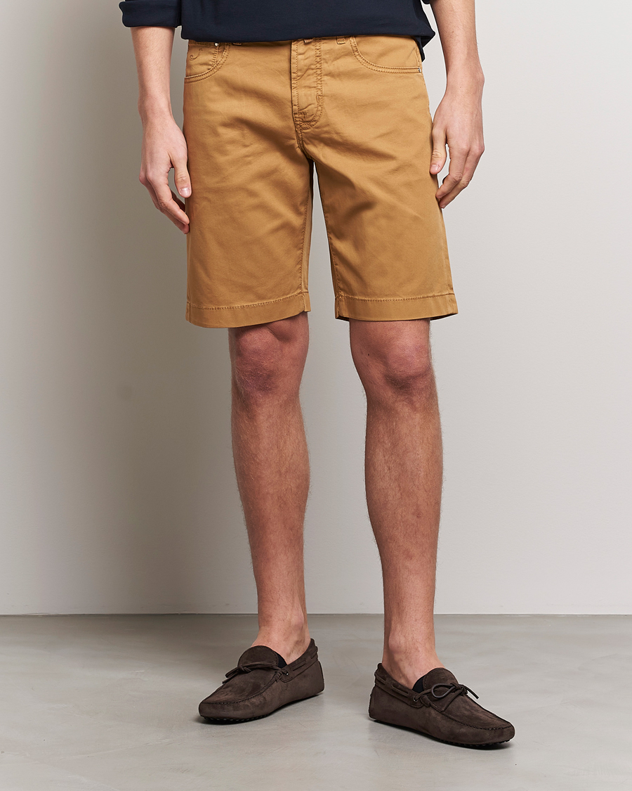 Herr | Shorts | Jacob Cohën | Nicolas Cotton Twill Shorts Beige