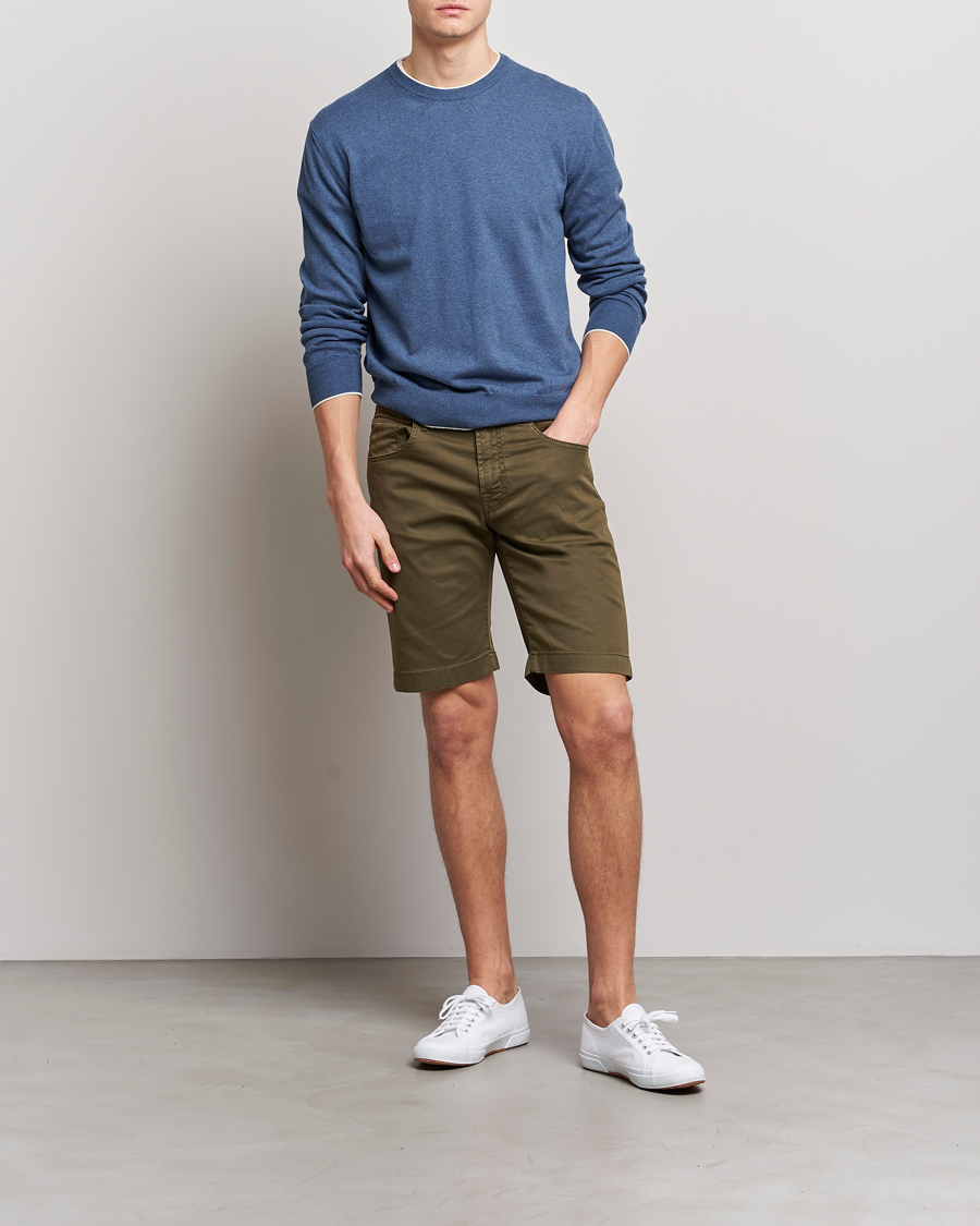 Herr | Shorts | Jacob Cohën | Nicolas Cotton Twill Shorts Olive