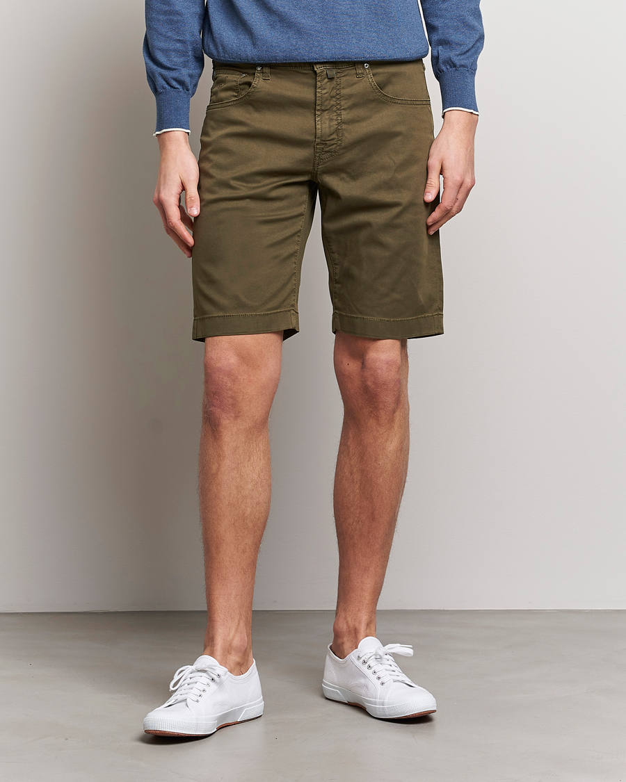 Herr | Shorts | Jacob Cohën | Nicolas Cotton Twill Shorts Olive
