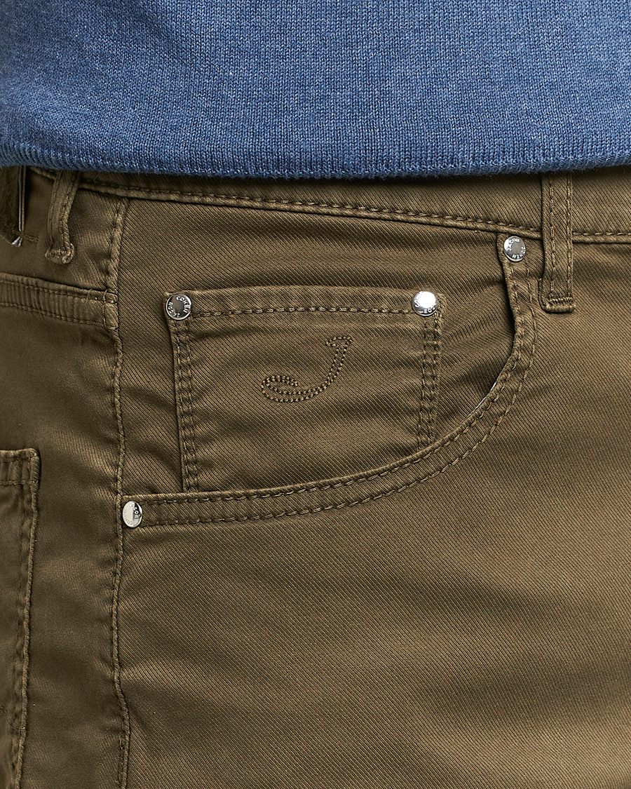 Herr | Shorts | Jacob Cohën | Nicolas Cotton Twill Shorts Olive