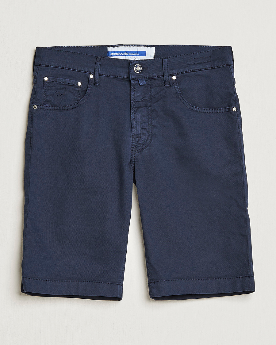 Herr | Shorts | Jacob Cohën | Nicolas Cotton Twill Shorts Navy