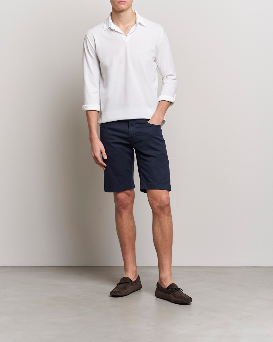 Herr | Shorts | Jacob Cohën | Nicolas Cotton Twill Shorts Navy