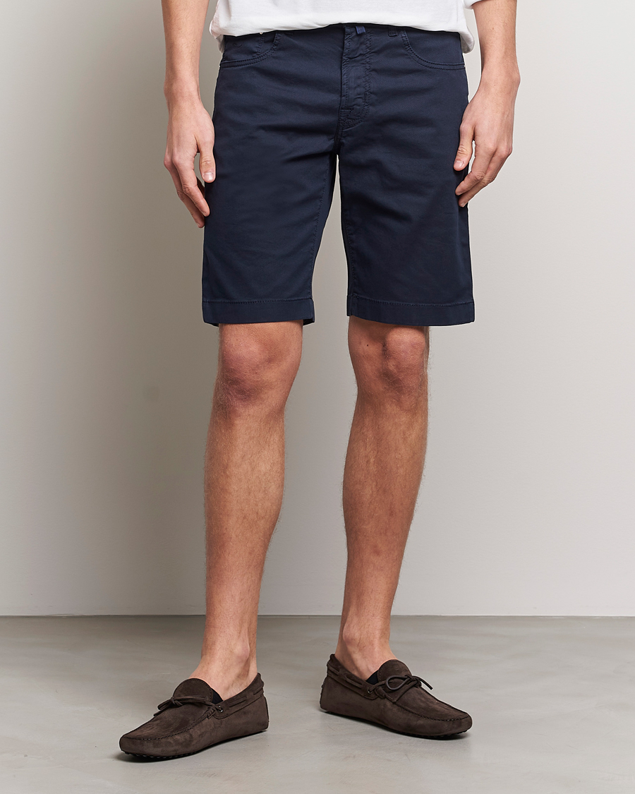 Herr | Shorts | Jacob Cohën | Nicolas Cotton Twill Shorts Navy