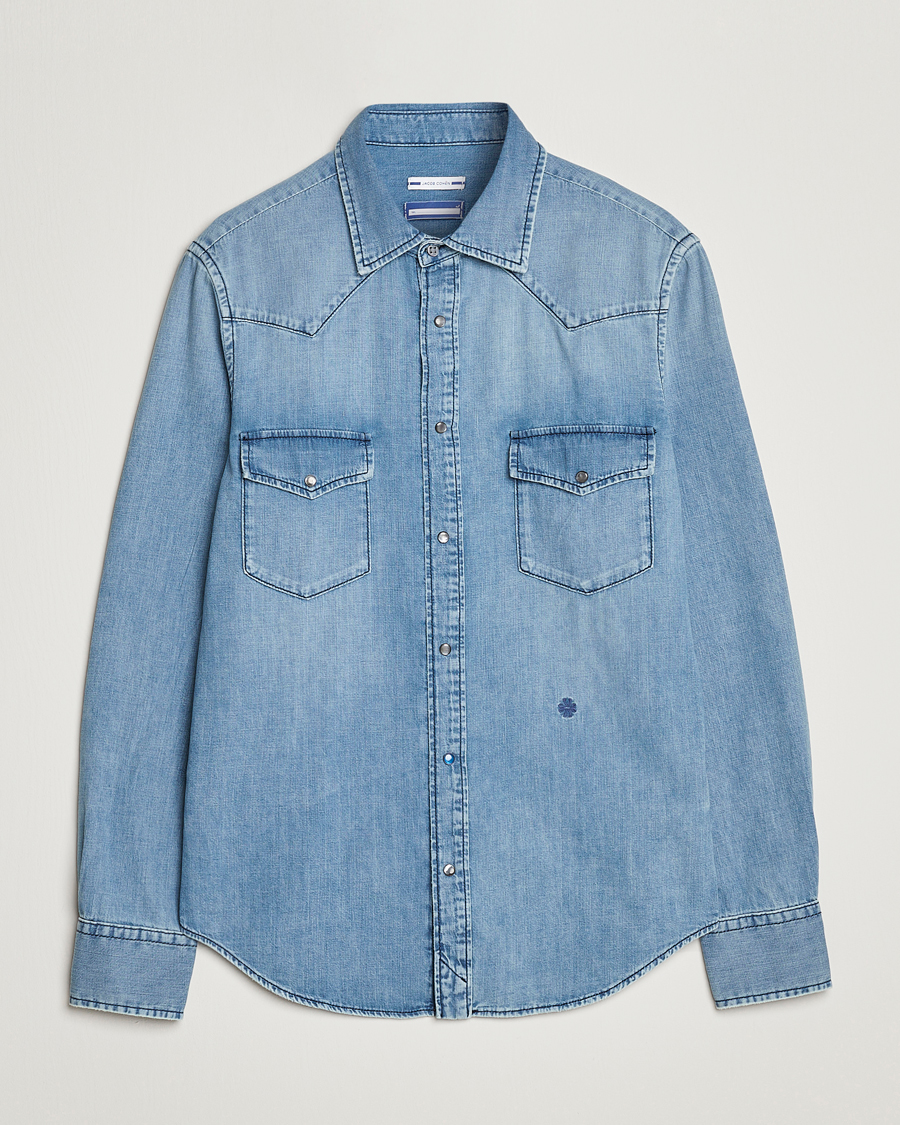 Herr | Skjortor | Jacob Cohën | Western Denim Shirt Light Blue