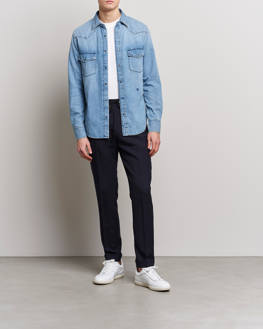 Herr | Skjortor | Jacob Cohën | Western Denim Shirt Light Blue