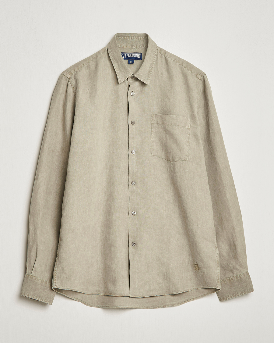 Herr | Skjortor | Vilebrequin | Caroubis Linen Shirt Ecalyptus
