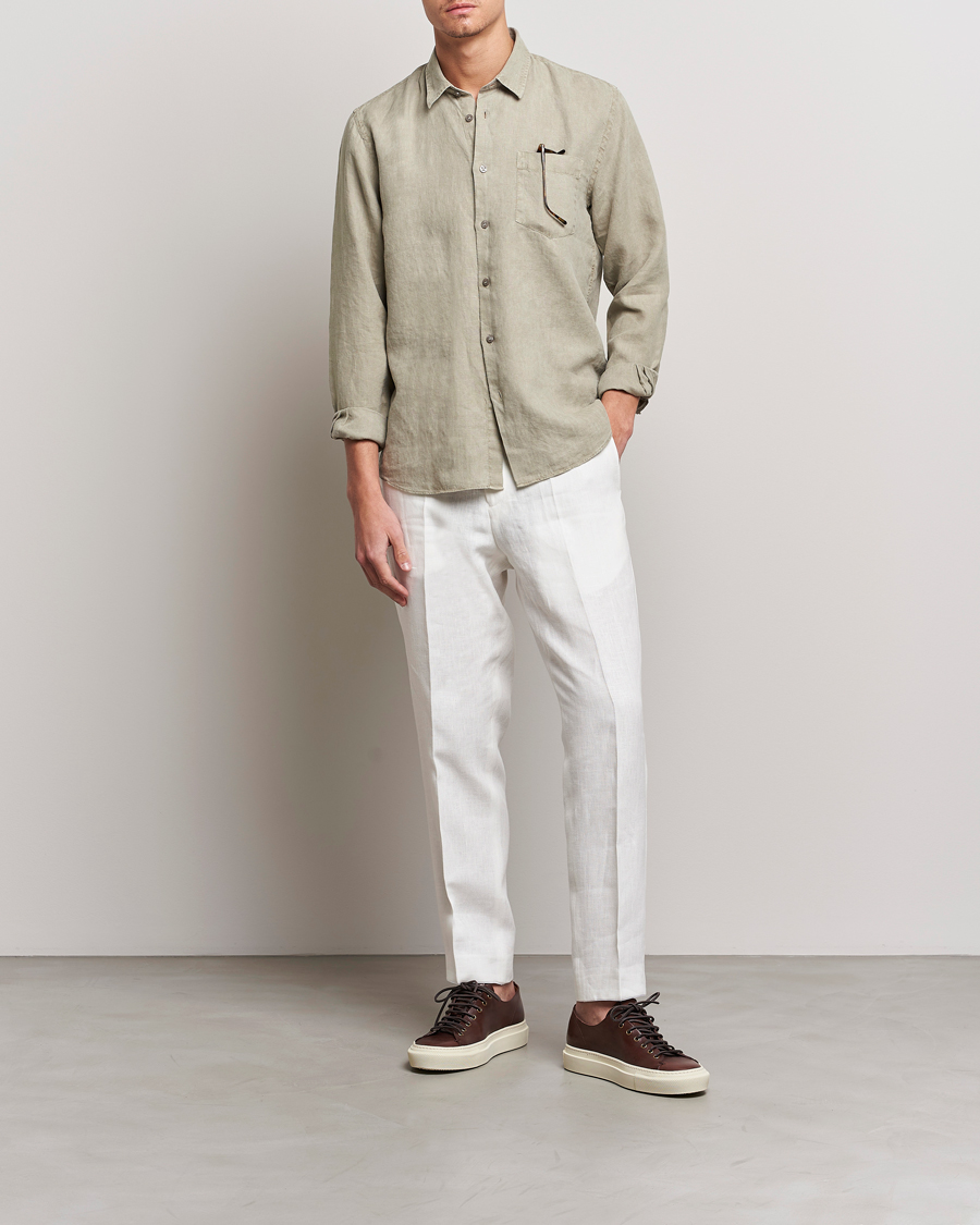Herr | Skjortor | Vilebrequin | Caroubis Linen Shirt Ecalyptus