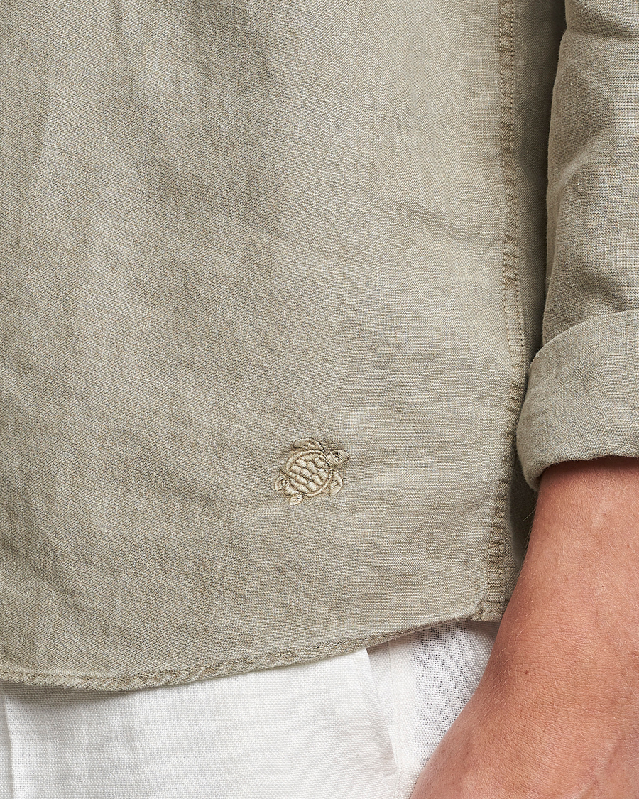 Herr | Skjortor | Vilebrequin | Caroubis Linen Shirt Ecalyptus