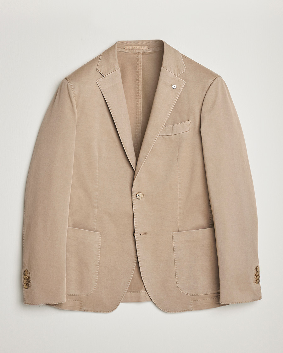 Herr | Kavajer | L.B.M. 1911 | Jack Regular Fit Cotton Stretch Blazer Taupe
